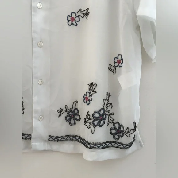 ABERCROMBIE & FITCH - TREVOR PROJECT || Pride Camp Cropped Sheer Shirt. Sz. S - Picture 5 of 13